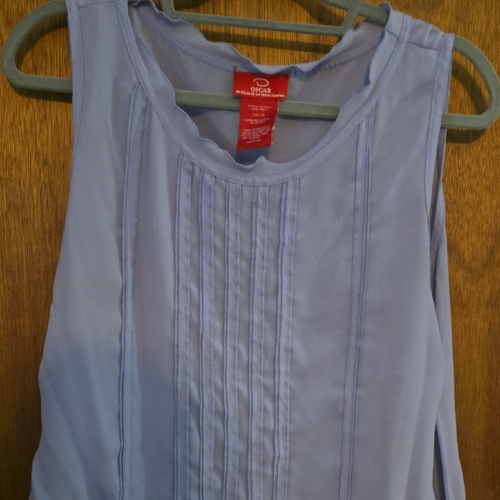 Oscar de la Renta Light Purple Sleeveless Blouse